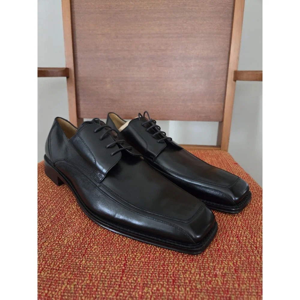 Mezlan Square Toe Derby Dress Shoes Men's 13m Made In Spain Black Old Money‎